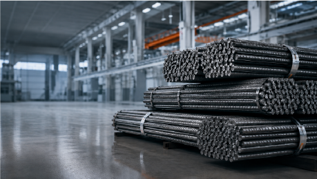 حديد تسليح من إنتاج حديد الوطنية - Steel rebar produced by Watania Steel